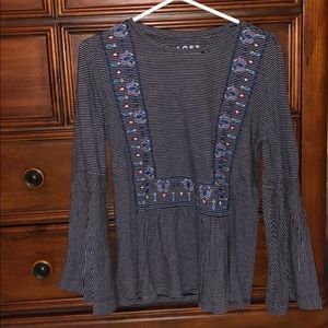 LOFT long sleeve striped top